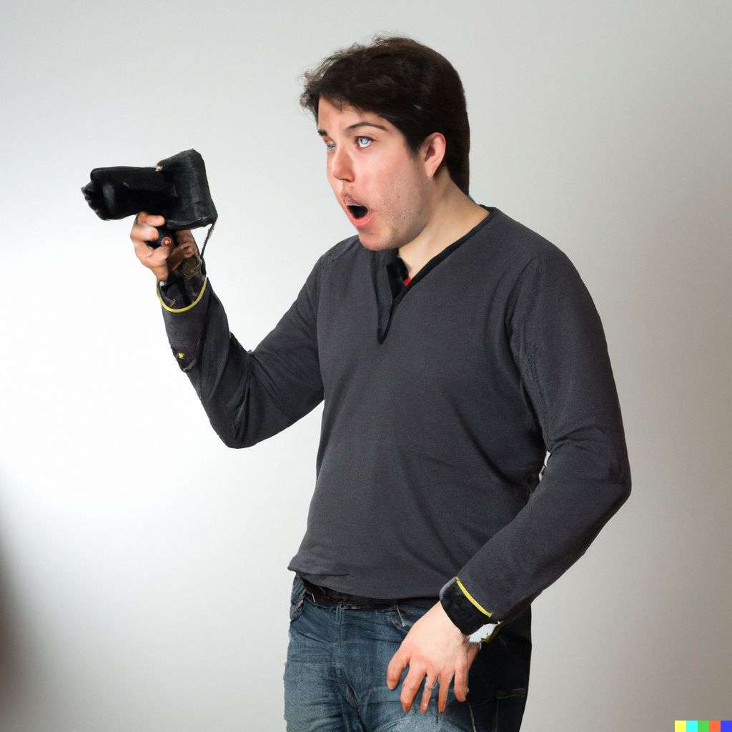 a representation of anxiety in a professional photography studio